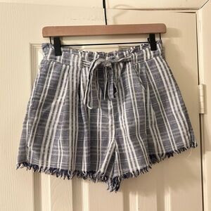 Umgee Blue and White Striped Shorts Small